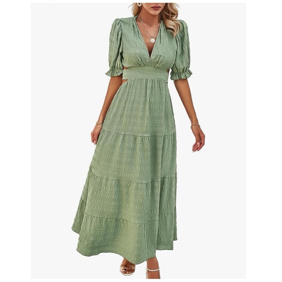 Anna-Casi California Flowy Green Maxi Dress - Picture 2 of 8